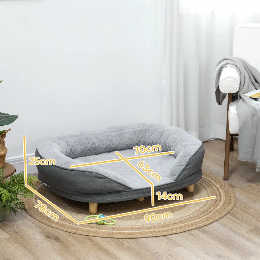 Pawhut Hundesofa 90x78cm - Wasbaar - Grau