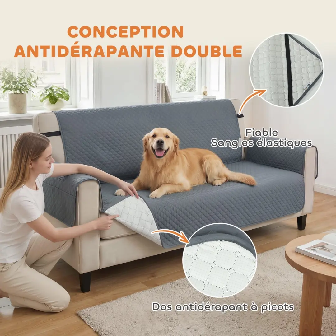Pawhut Huisdierbankbeschermer Grijs - 306x177cm