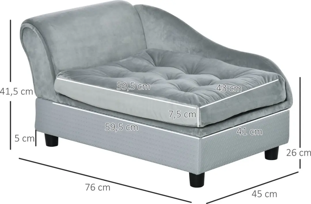 Pawhut Hondenbank D04-140 Lichtblauw - 76cm
