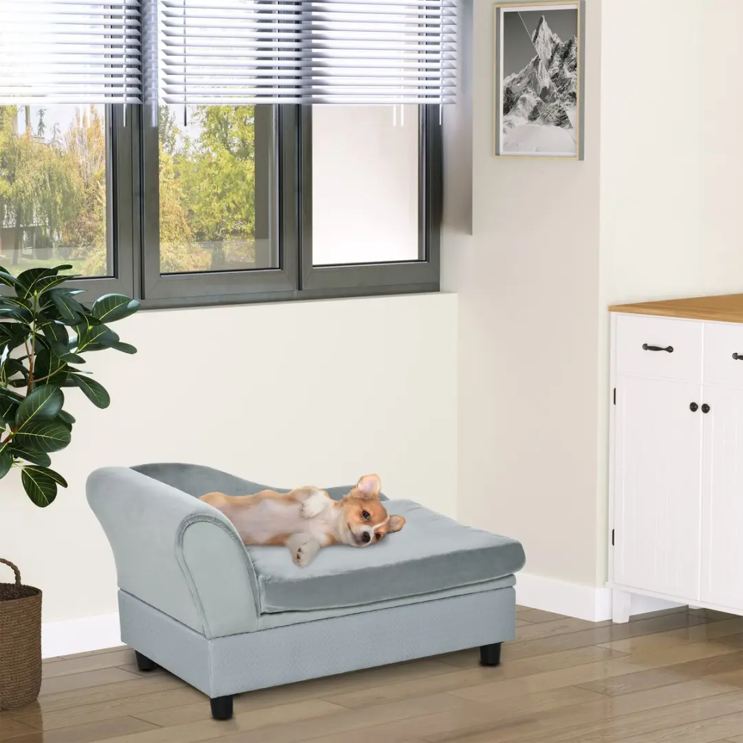 Pawhut Hondenbank D04-140 Lichtblauw - 76cm