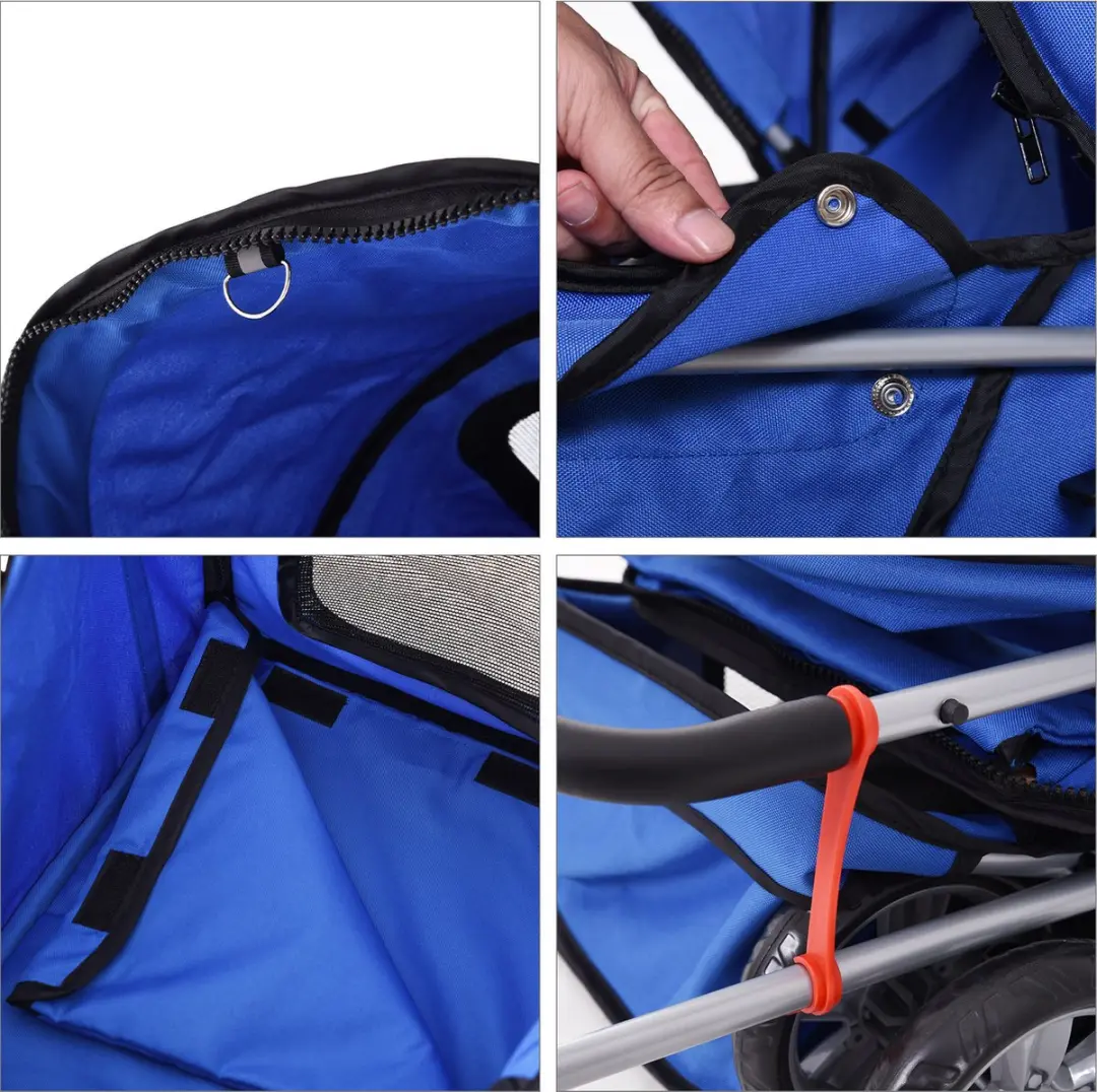 Pawhut Opvouwbare Hondenbuggy - Blauw
