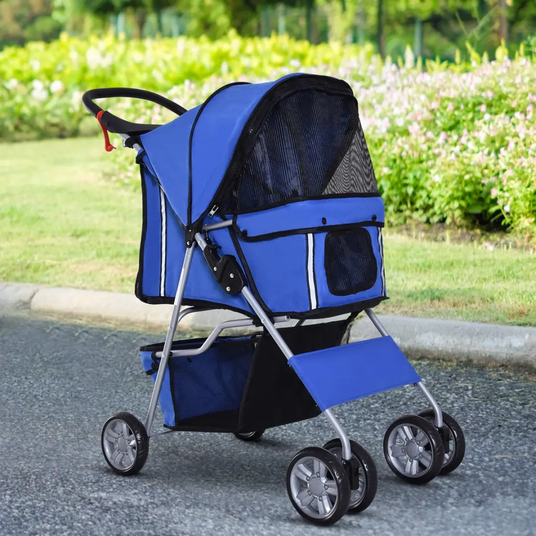 Pawhut Opvouwbare Hondenbuggy - Blauw