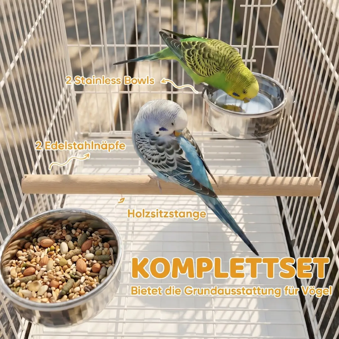 Pawhut Vogelkooi Tafelmodel Wit - 49x31x40cm