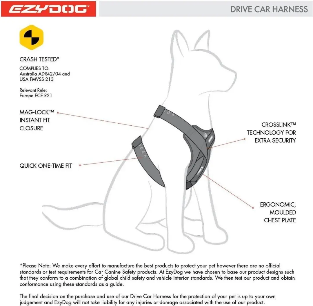 Ezydog Drive Honden Autotuig - Zwart