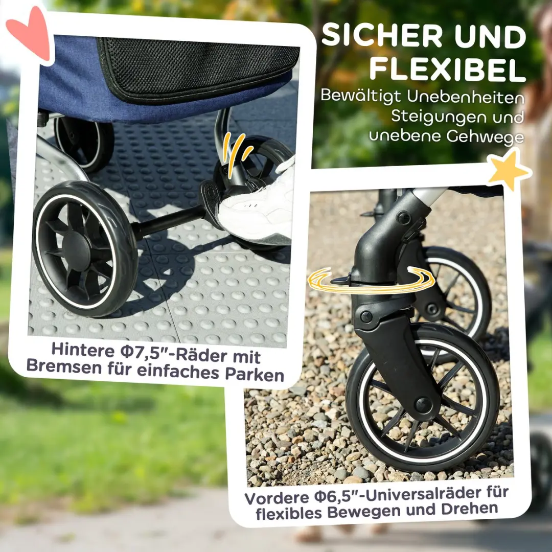 Pawhut Hundewagen - 80L Blauw