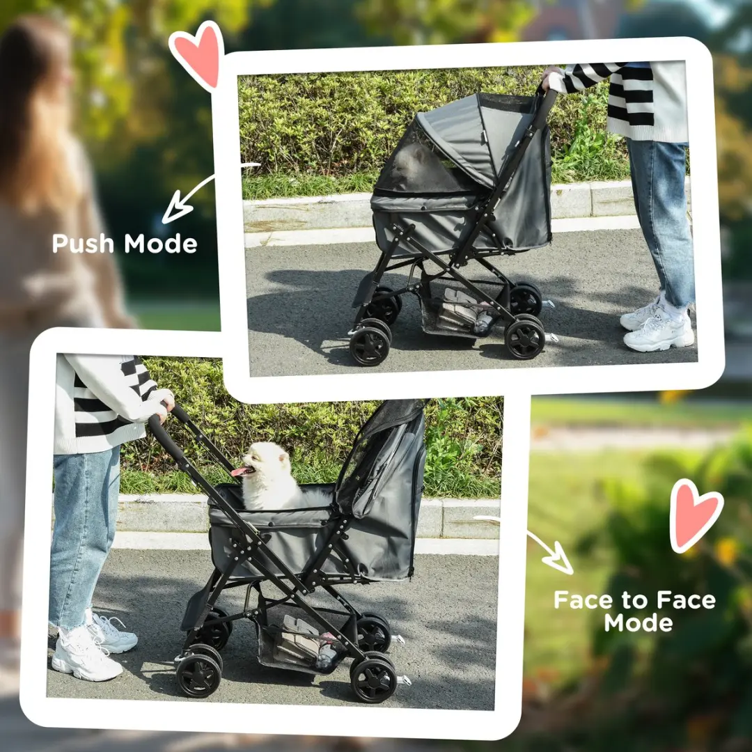Pawhut Hondenbuggy Donkergrijs - tot 20 kg