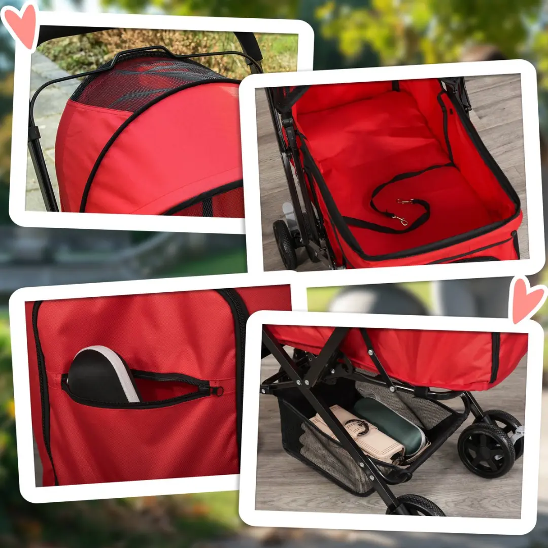 Pawhut Hundebuggy D00-126 - Rood