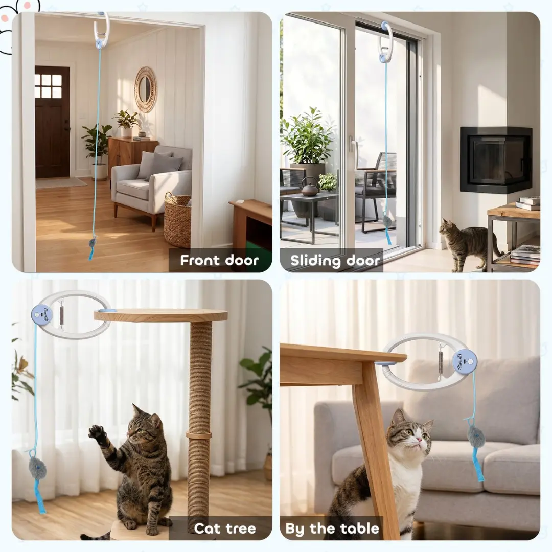 Pawhut Kattenspeelgoed ABS 24,1x13,8x6,6cm - Wit