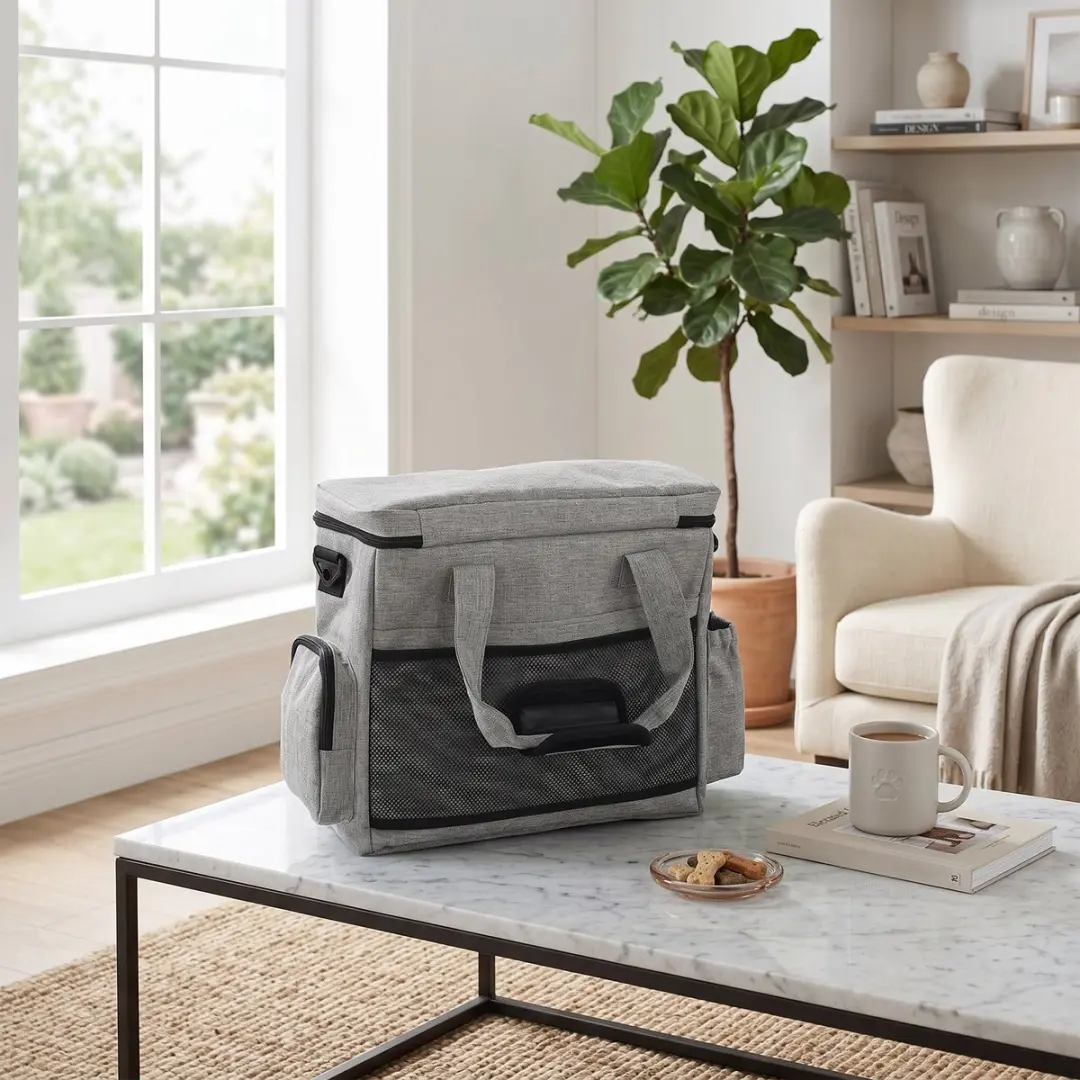 Pawhut Dieren Draagtas 38L - Lichtgrijs