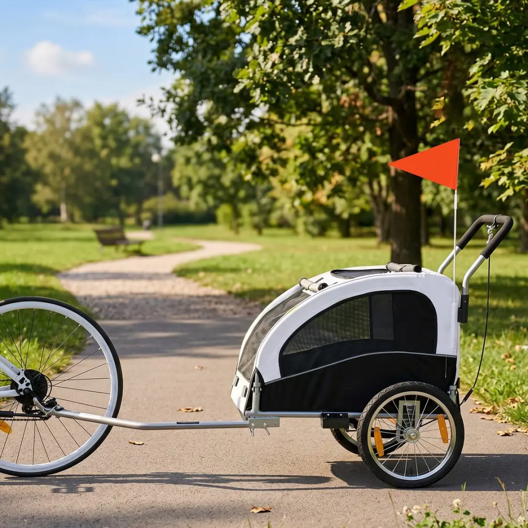 Pawhut Huisdier Fietskar - 154L - Wit