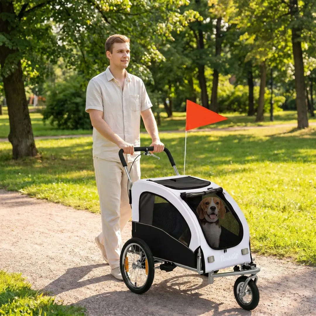 Pawhut Huisdier Fietskar - 154L - Wit