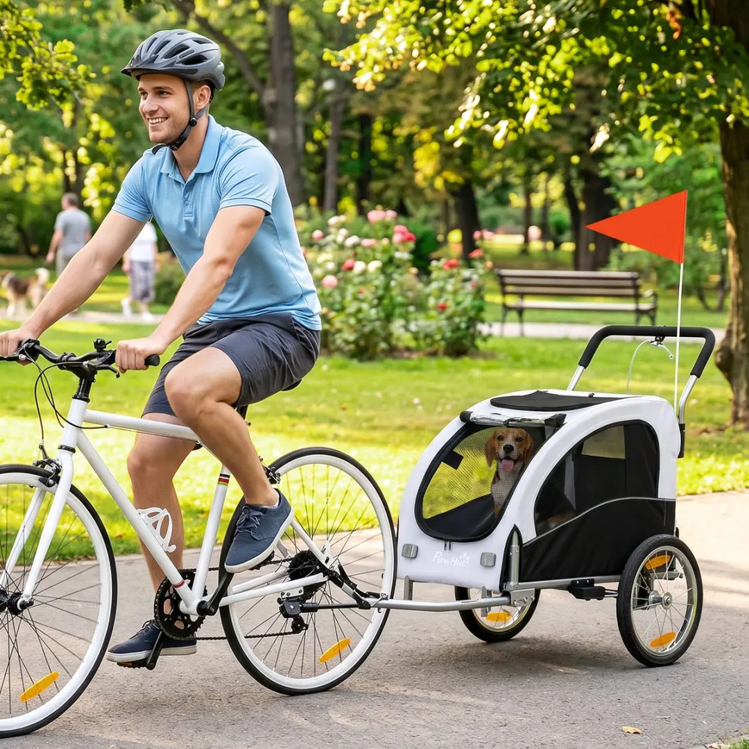 Pawhut Huisdier Fietskar - 154L - Wit