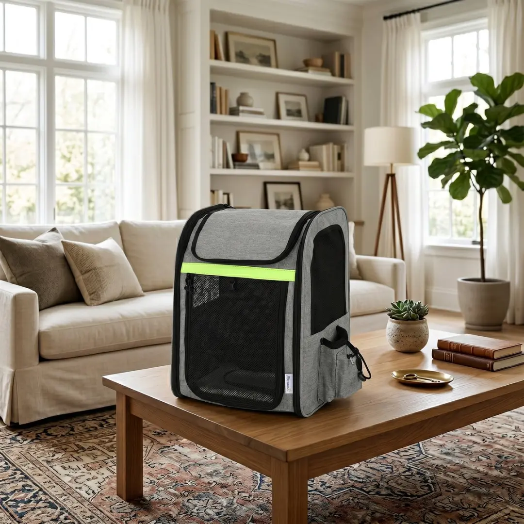 Pawhut Dierentransporttas - 33,5L Lichtgrijs