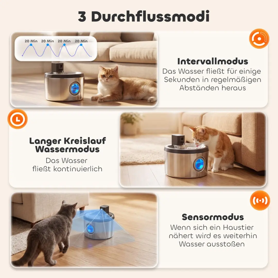 Pawhut Huisdier Waterfontein Roestvrij Staal - 4L - Zilver