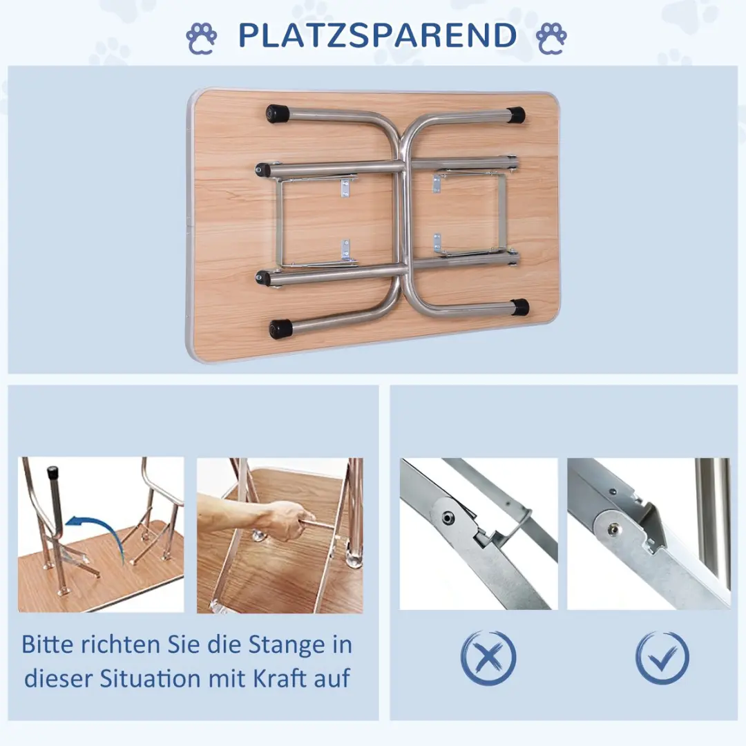 Pawhut Trimmtisch voor Honden - Hoogteverstelbaar - Blauw - 107x60x170cm