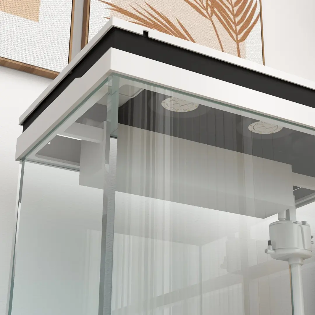 Pawhut Aquarium 41L - Glas met LED & filter - Wit