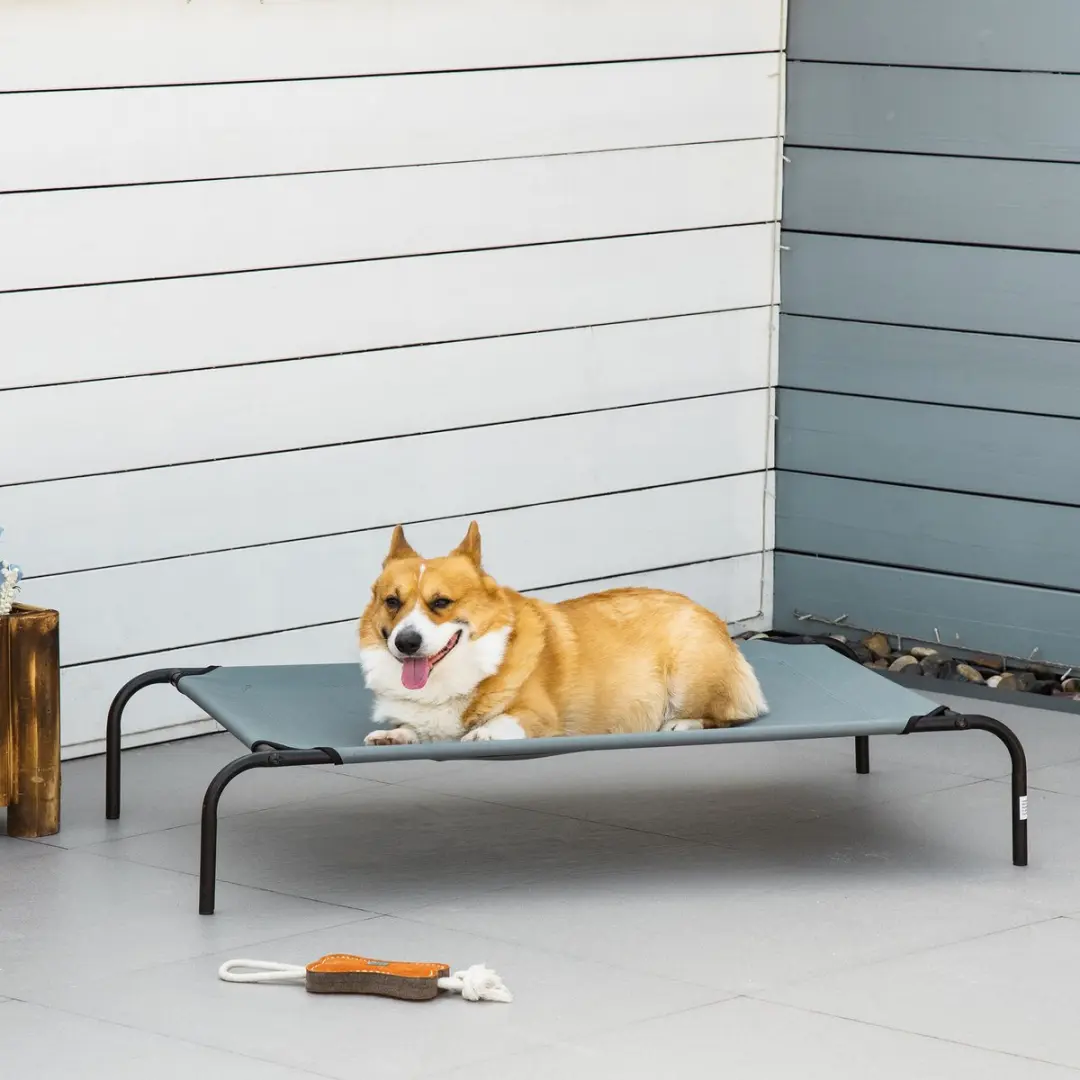 Pawhut Hondenbed Outdoor 110x68cm - Grijs