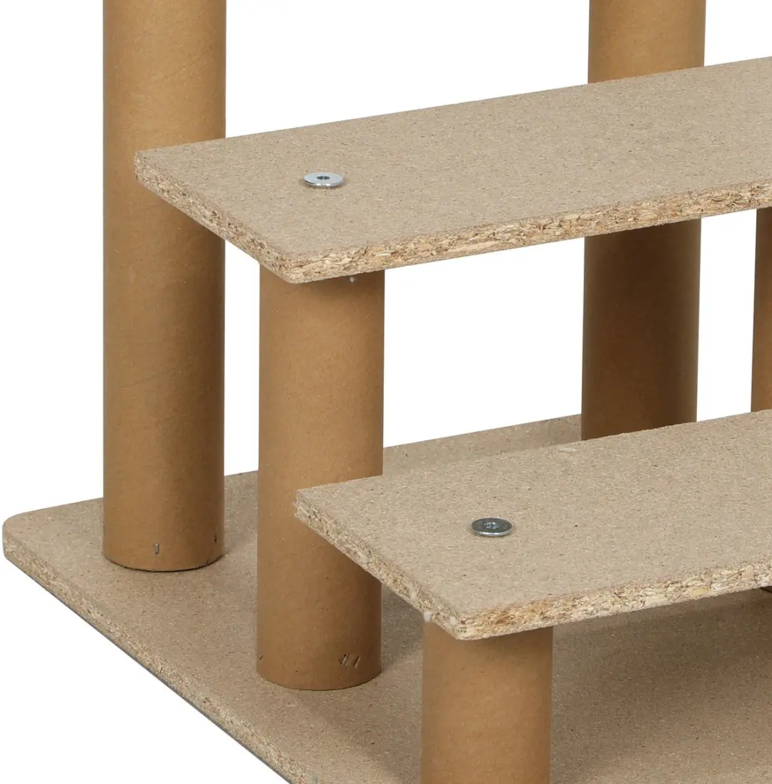 Pawhut Hundentrap 3-stuig 35cm - Plüschoptik Hellgrau