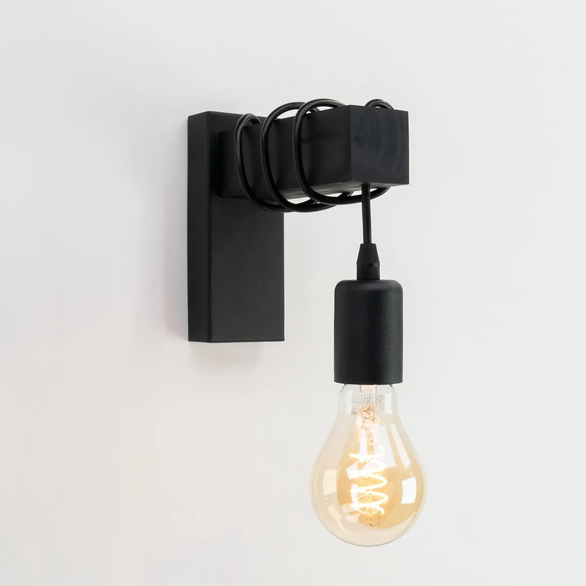 Eglo Townshend Wandlamp E27 - 21,5 cm - Zwart