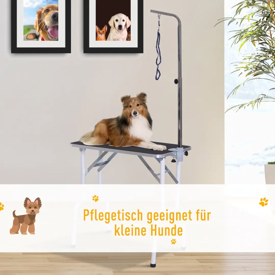 Pawhut Inklapbare Trimtafel voor Honden/Katten - Zwart