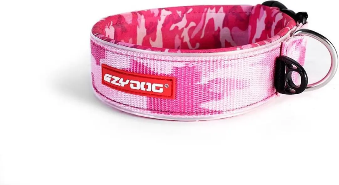 Ezydog Neo Wide Brede Hondenhalsband 71-81cm Roze Camouflage