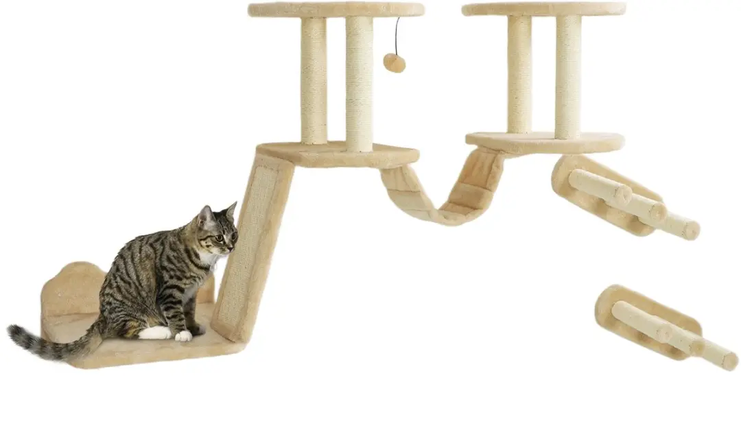 Pawhut Katten Klimwand Set 3-delig