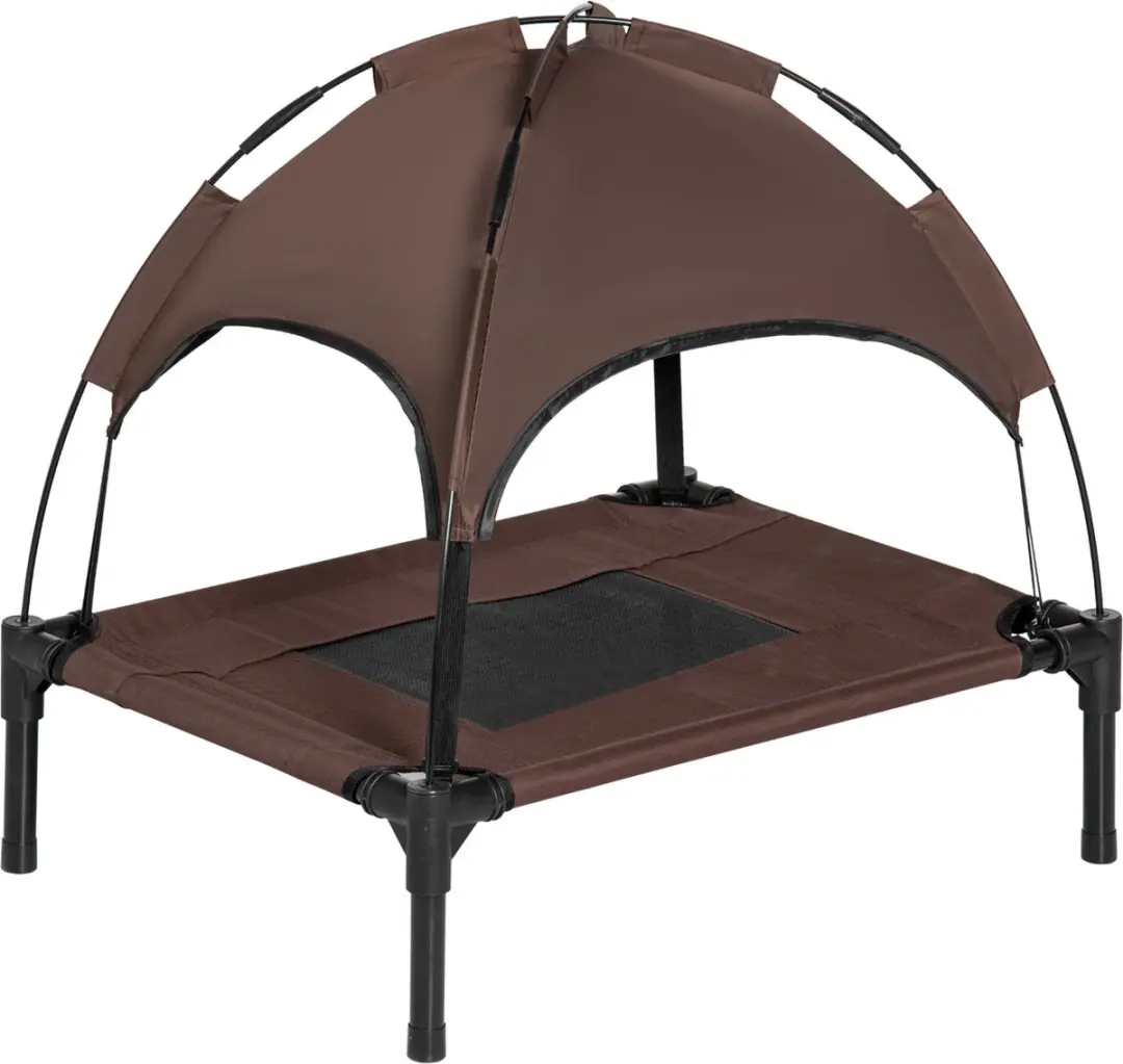 Pawhut Hondenbed D04-057 - Verhoogd met luifel - 1 Stuk - Zwart/Grijs