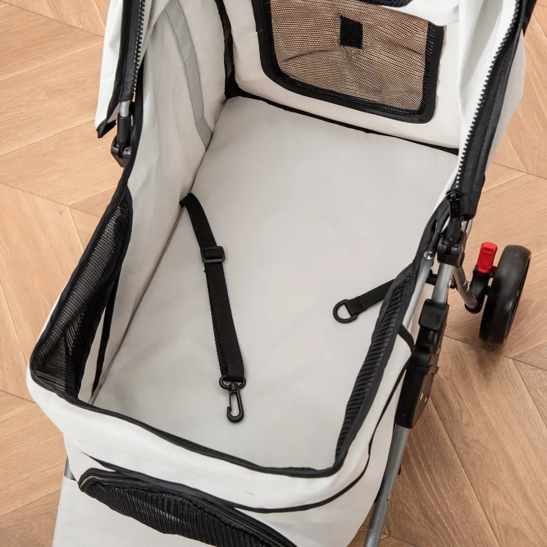 Pawhut Hondenbuggy Staal 77x45x99,5cm Grijs