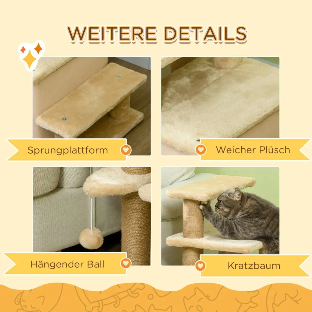 Pawhut Hundetreppe D06-160V02 met Huis - Beige