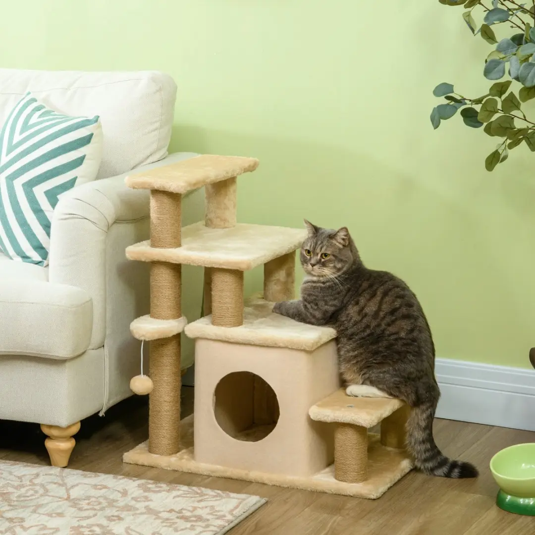 Pawhut Hundetreppe D06-160V02 met Huis - Beige