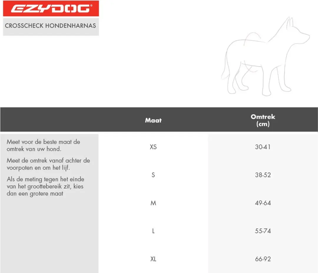 Ezydog Crosscheck Hondenharnas M - Blauw