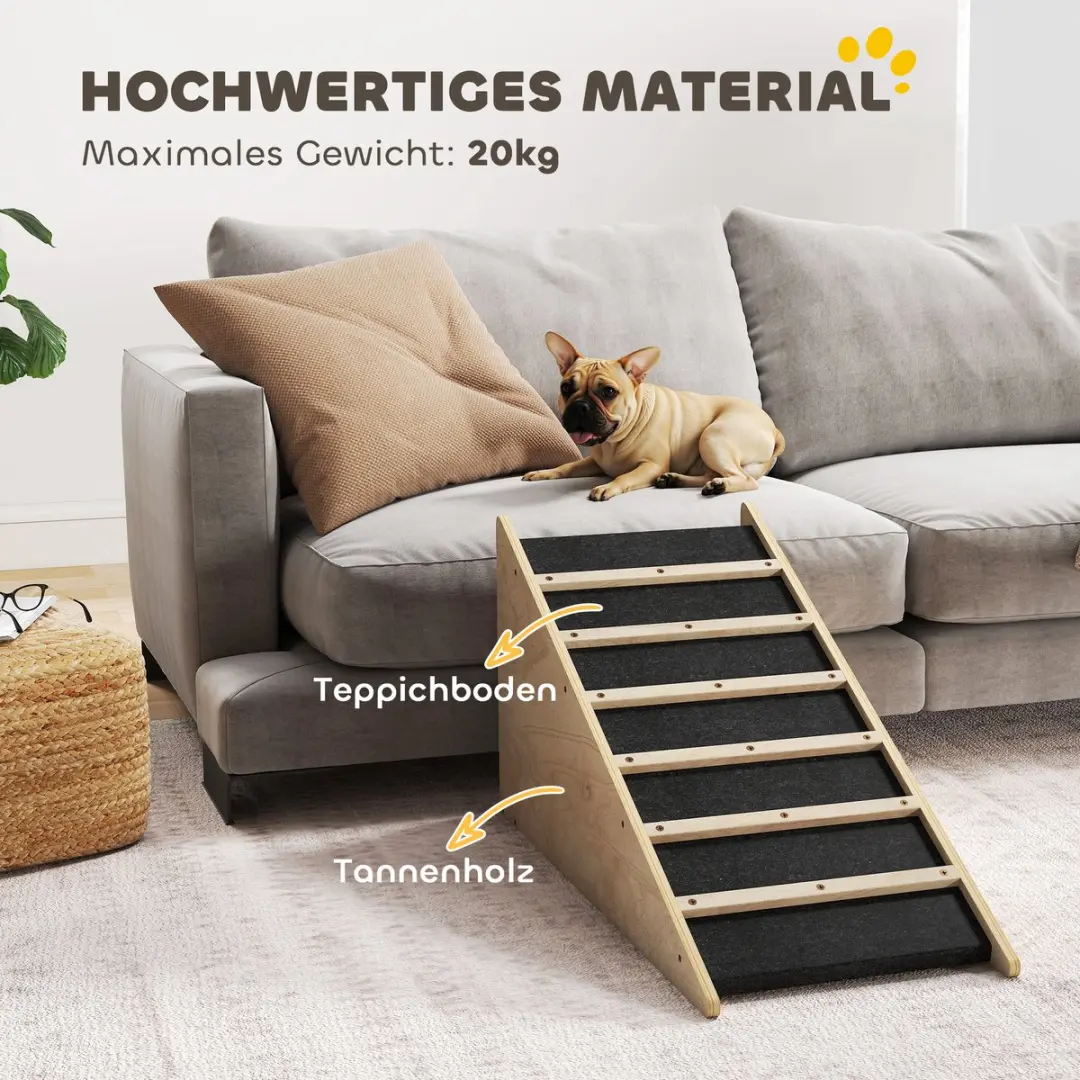 Pawhut Huisdierenrampe 30° - D06-200V00 - Natur/Schwarz