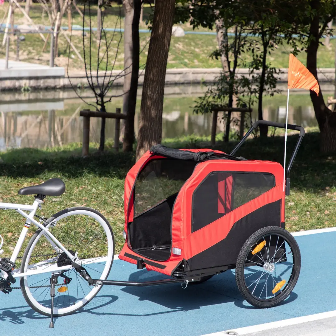 Pawhut 2-in-1 Hondenfietswagen - 30 kg - Rood
