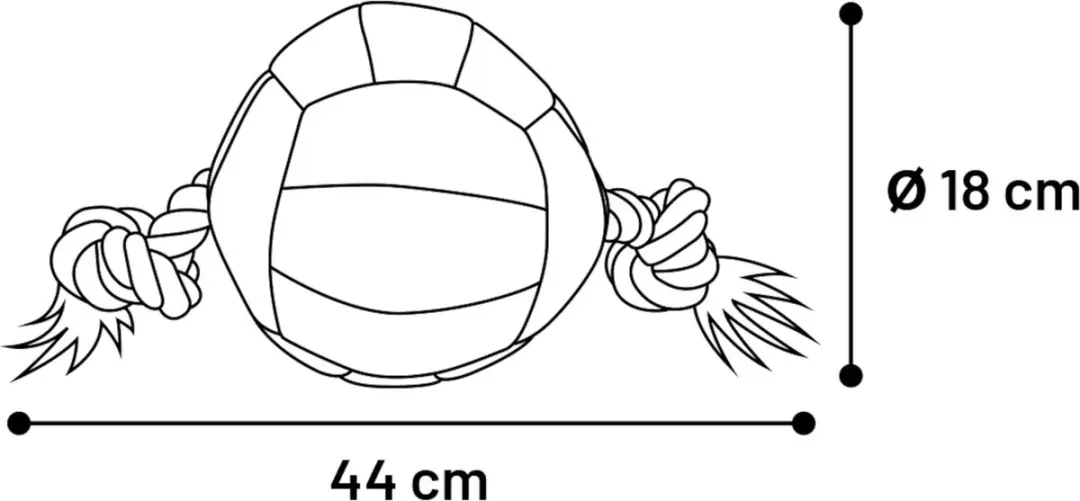 Flamingo Matchball Aqua Hondenbal - 18cm - Zwart/Geel
