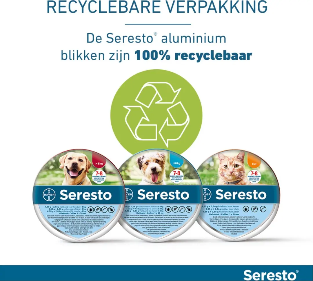 Seresto Teken- en Vlooienband Kat 38cm - 2 Stuks