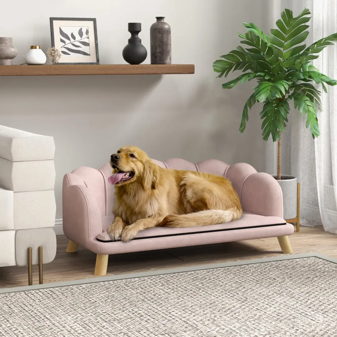 Pawhut Hundesofa M - Wasbaar - 25kg - Rosa