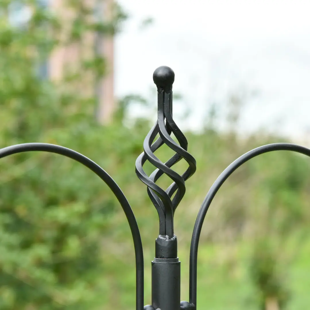 Pawhut Vogelvoederstation 208cm - 4 Haken - Staal - Zwart
