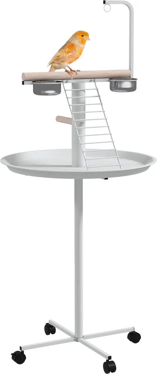 Pawhut Vogelstandaard Staal & Grenenhout Ø60cm x 138cm