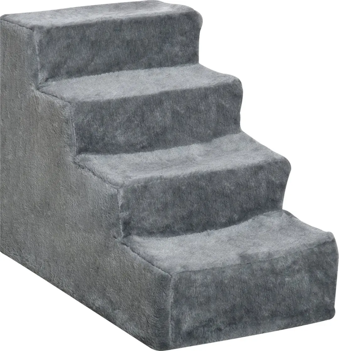 Pawhut Huisdierentrap 4 treden - Grijs