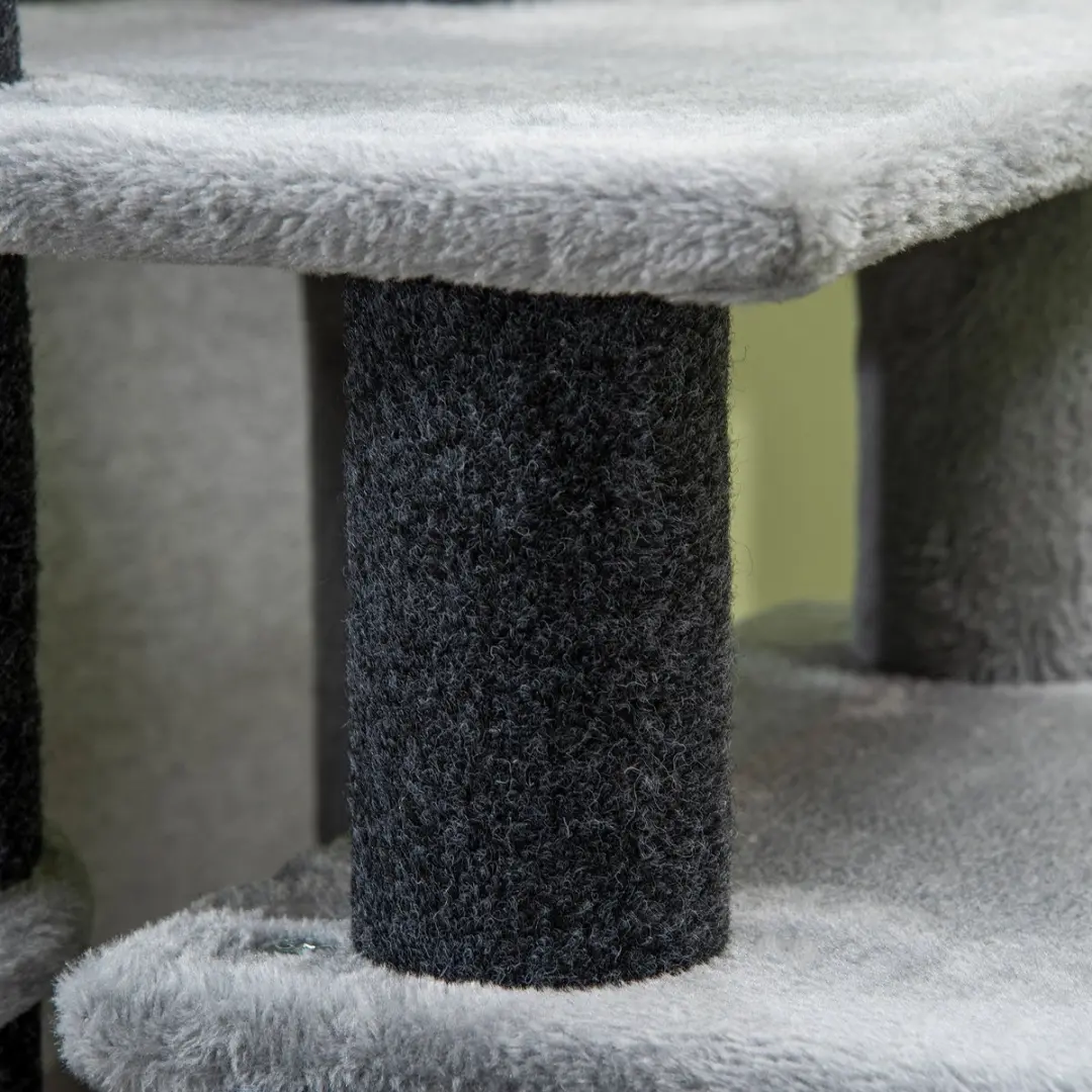 Pawhut Haustiertreppe D06-160V00 - Huisdierentrap met slaaphok - Zwart/Grijs
