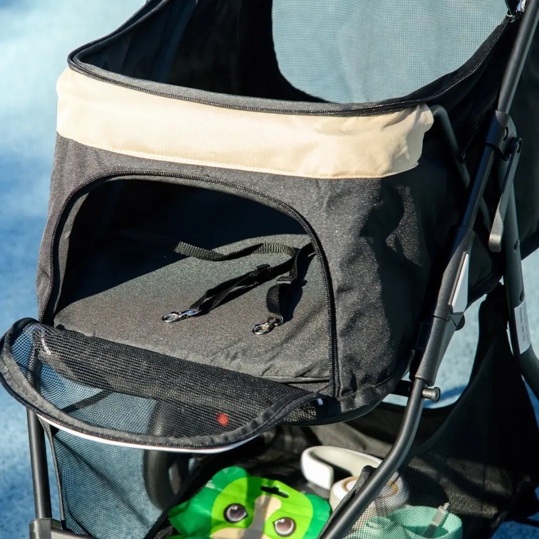 Pawhut 2-in-1 Hondenbuggy Khaki - tot 10kg - inklapbaar