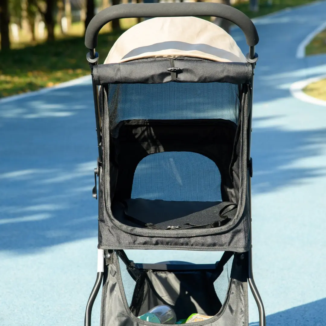 Pawhut 2-in-1 Hondenbuggy Khaki - tot 10kg - inklapbaar