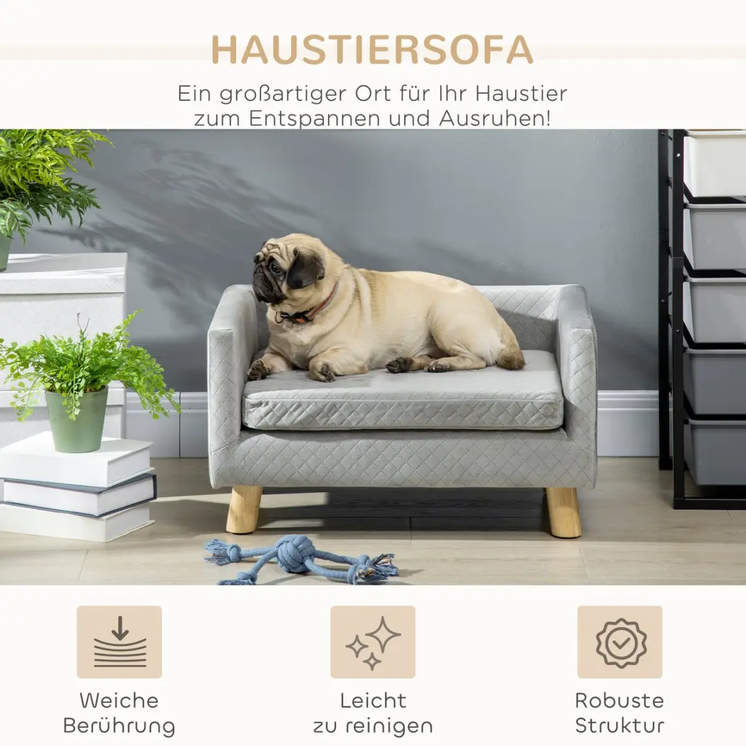 Pawhut Dierenbank D04-159 - Grijs