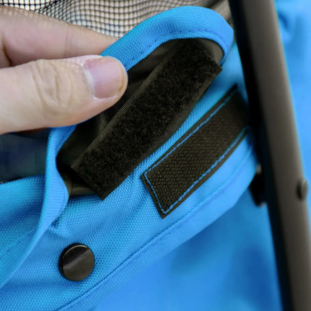 Pawhut Hundebuggy Blau - Tot 10 kg - Kattenwagen met Meshvenster