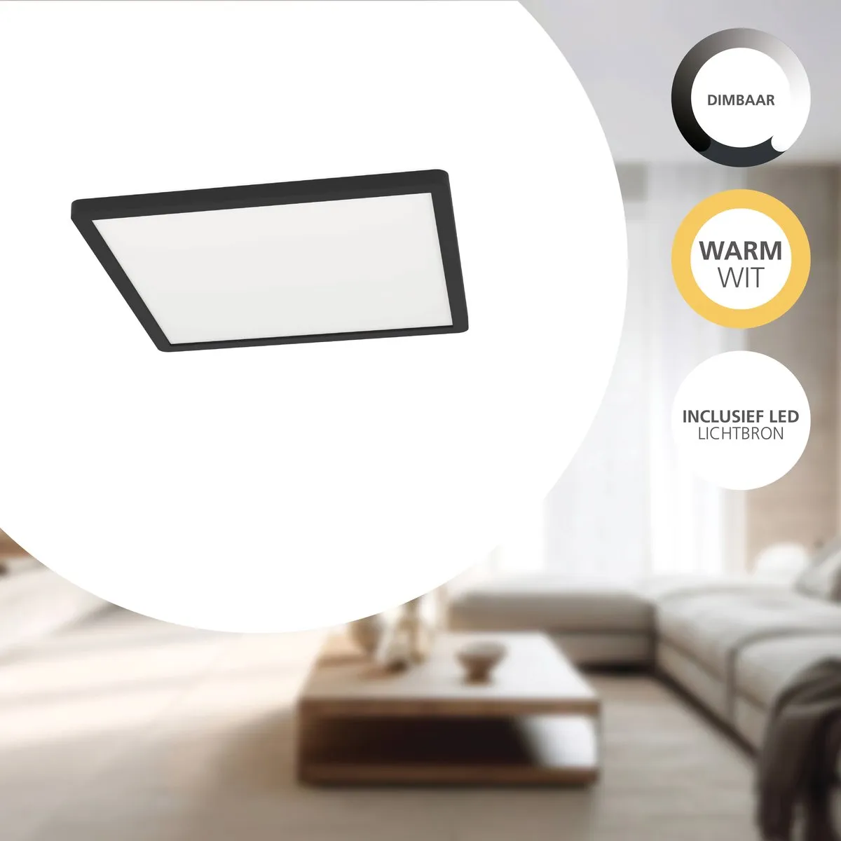 Eglo Minerario Plafondlamp LED 29cm - Zwart/Wit