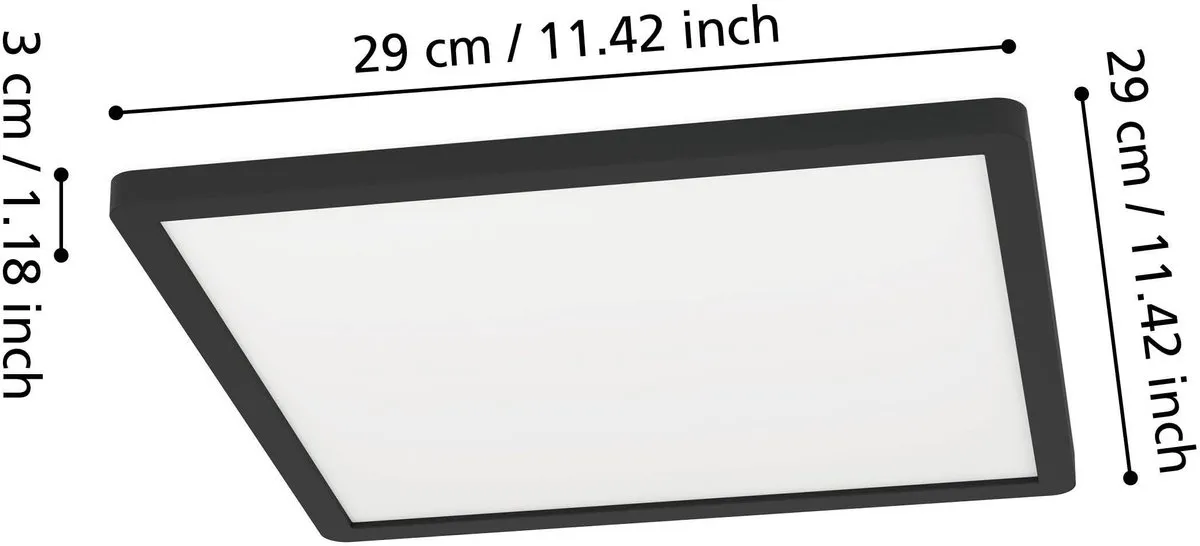 Eglo Minerario Plafondlamp LED 29cm - Zwart/Wit