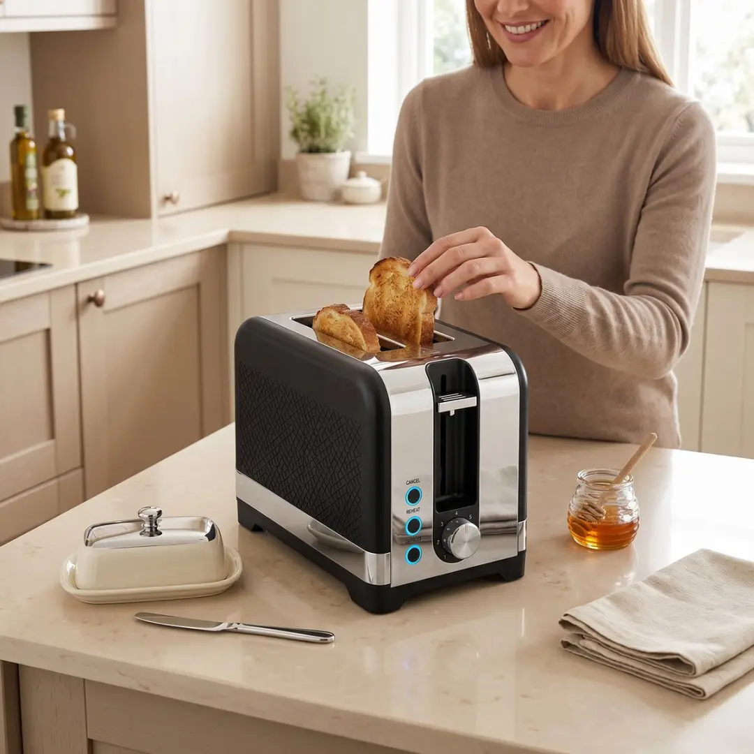 Homcom 2-slice Toaster 930W - Zwart