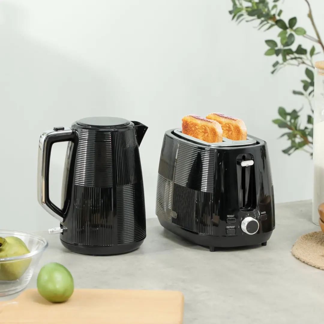 Homcom Waterkoker & Broodrooster Set 2200W - 7 Programma's - Zwart