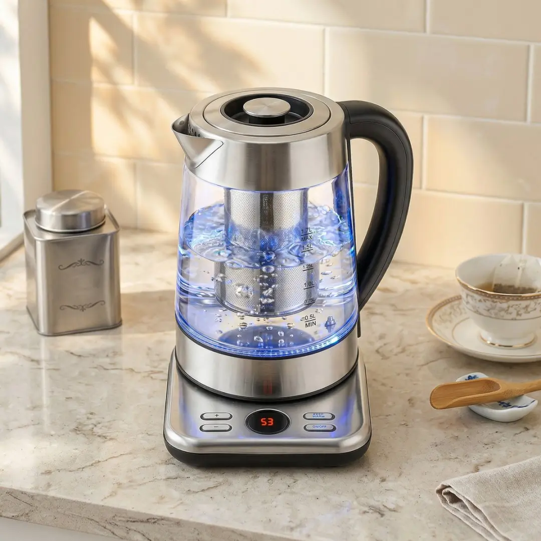 Homcom Elektrische Waterkoker 1700ml - 2200W - Zilver