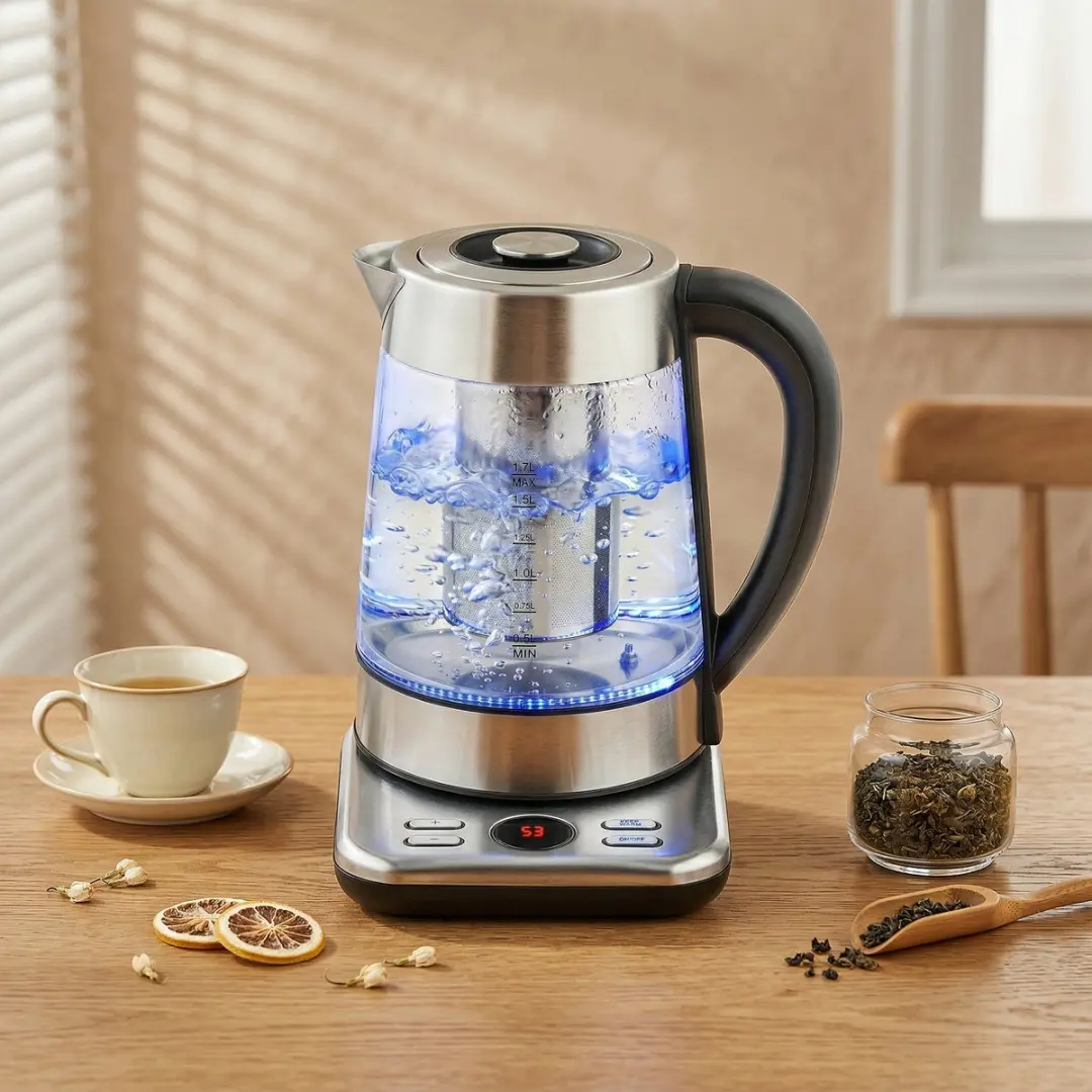 Homcom Elektrische Waterkoker 1700ml - 2200W - Zilver - afbeelding 6 van 6